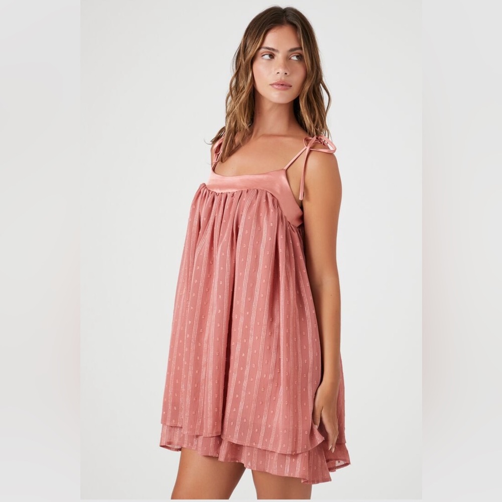 Chiffon Tie-Strap Shift Mini Dress
